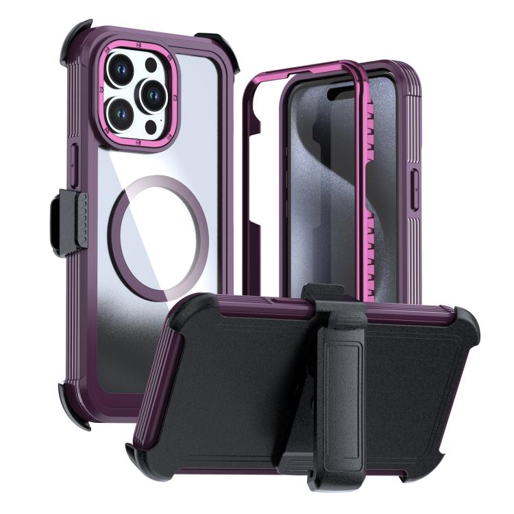 Acrylic Full Coverage Magnetic Phone Case with Back Clip, For iPhone 16 Plus, For iPhone 16, For iPhone 15 Pro Max, For iPhone 15 Pro, For iPhone 15 Plus / 14 Plus, For iPhone 15