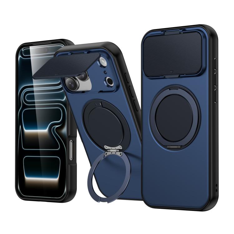 ShellGod Magnetic Rotation Holder Lens Shield PC TPU Hybrid Phone Case, For iPhone 18 Pro / 17 Pro, For iPhone 18 Pro Max / 17 Pro Max