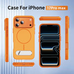 Two-colors Imitation Original Magnetic Phone Case with Holder, For iPhone 17 Pro Max, For iPhone 17 Pro