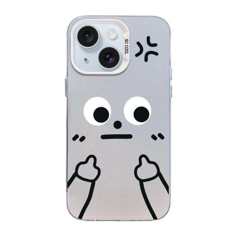 Little Man Gestures Colored Silver Frosted PC Hybrid TPU Phone Case, For iPhone 15, For iPhone 14 Plus, For iPhone 14, For iPhone 14 Pro, For iPhone 14 Pro Max, For iPhone 13 Pro Max, For iPhone 13 Pro, For iPhone 13, For iPhone 13 mini, For iPhone 12 ...
