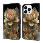 Crystal-Like Painted Vegan Leather Phone Case, For iPhone 15 Pro Max, For iPhone 15 Pro, For iPhone 14 / 13, For iPhone 14 Pro