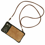 Fine Hole Faux Leather Shockproof Phone Case with Crossbody PU Strap, For iPhone 17 Pro Max, For iPhone 17 Pro