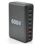 600W USB-C / Type-C and USB-A 8-Port High Power GaN Desktop Fast Charger, EU Plug, US Plug, UK Plug, AU Plug