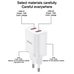 Yesido YC104 12W 2.4A USB Dual Ports Charger Set with 1m USB to Type-C Data Cable, YC104
