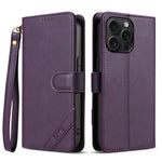 AZNS A2 Series Tri-Card Wallet RFID Vegan Leather Phone Case with Strap, For iPhone 13 Pro, For iPhone 13, For iPhone 12, For iPhone 12 Pro Max, For iPhone 12 Pro, For iPhone 11 Pro Max, For iPhone 11, For iPhone 11 Pro