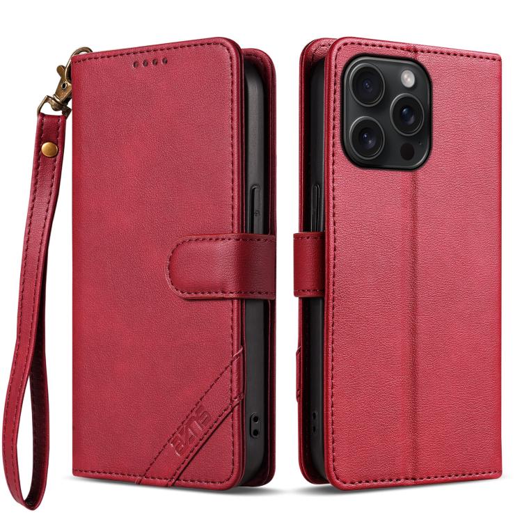 AZNS A2 Series Tri-Card Wallet RFID Vegan Leather Phone Case with Strap, For iPhone 13 Pro, For iPhone 13, For iPhone 12, For iPhone 12 Pro Max, For iPhone 12 Pro, For iPhone 11 Pro Max, For iPhone 11, For iPhone 11 Pro
