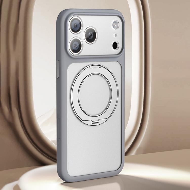 Large Hole Frosted Skin-Feel Magnetic Holder Phone Case with AI Shutter Button, For iPhone 17 Pro Max, For iPhone 17 Pro