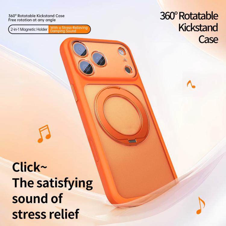 Large Hole Frosted Skin-Feel Magnetic Holder Phone Case with AI Shutter Button, For iPhone 17 Pro Max, For iPhone 17 Pro