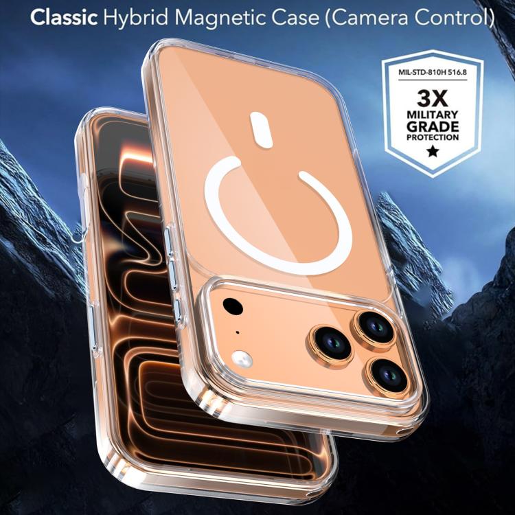 Crystal Transparent Magnetic Phone Case, For iPhone 17 Pro Max, For iPhone 17 Pro