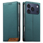 Dierfeng Splicing Strong Magnetic RFID Vegan Leather Phone Case, For iPhone 17e / 16e, For iPhone 17 Pro Max, For iPhone 17 Pro, For iPhone 17, For iPhone Air, For iPhone 16 Pro Max, For iPhone 16 Pro, For iPhone 16 Plus