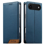 Dierfeng Splicing Strong Magnetic RFID Vegan Leather Phone Case, For iPhone 17e / 16e, For iPhone 17 Pro Max, For iPhone 17 Pro, For iPhone 17, For iPhone Air, For iPhone 16 Pro Max, For iPhone 16 Pro, For iPhone 16 Plus