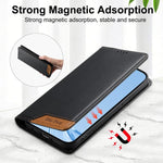 Dierfeng Splicing Strong Magnetic RFID Vegan Leather Phone Case, For iPhone 17e / 16e, For iPhone 17 Pro Max, For iPhone 17 Pro, For iPhone 17, For iPhone Air, For iPhone 16 Pro Max, For iPhone 16 Pro, For iPhone 16 Plus