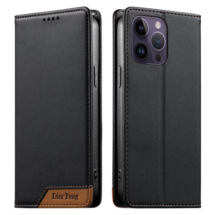 Dierfeng Splicing Strong Magnetic RFID Vegan Leather Phone Case, For iPhone 14 Pro Max, For iPhone SE 2022 / SE 2020 / 8 / 7, For iPhone 13 Pro Max, For iPhone 13 Pro, For iPhone 13 mini, For iPhone 12 / 12 Pro, For iPhone 12 Pro Max, For iPhone 12 mini