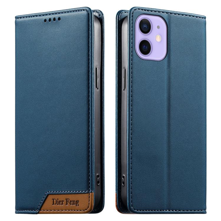 Dierfeng Splicing Strong Magnetic RFID Vegan Leather Phone Case, For iPhone 14 Pro Max, For iPhone SE 2022 / SE 2020 / 8 / 7, For iPhone 13 Pro Max, For iPhone 13 Pro, For iPhone 13 mini, For iPhone 12 / 12 Pro, For iPhone 12 Pro Max, For iPhone 12 mini