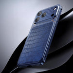 Luxury Leather-Texture Magnetic Metal Phone Case with Spring Buckle, For iPhone 17 Pro Max, For iPhone 17 Pro