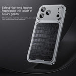 Luxury Leather-Texture Magnetic Metal Phone Case with Spring Buckle, For iPhone 17 Pro Max, For iPhone 17 Pro