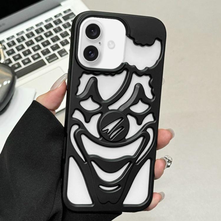 Oil Spraying Hollow Out Clown Heat Dissipation TPU Phone Case, For iPhone 17 Pro Max, For iPhone 17 Pro, For iPhone 17, For iPhone 16 Pro Max, For iPhone 16 Pro, For iPhone 16