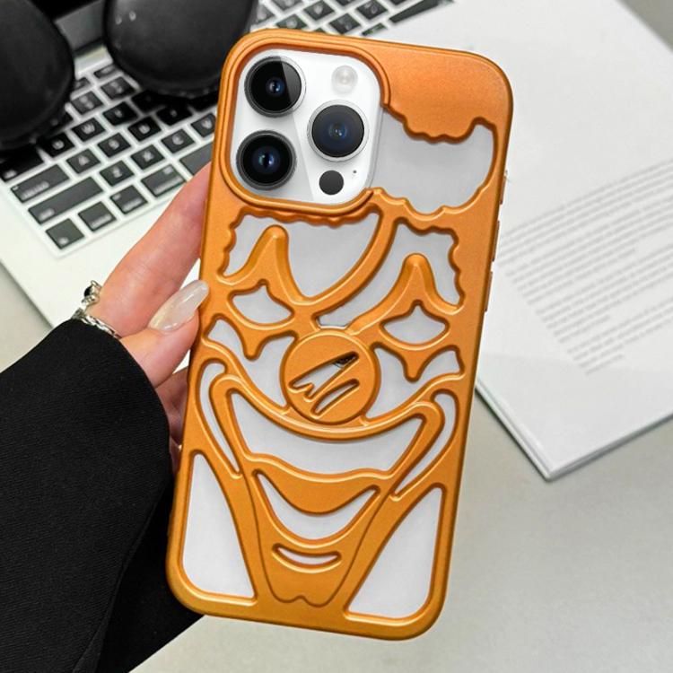 Oil Spraying Hollow Out Clown Heat Dissipation TPU Phone Case, For iPhone 15 Pro Max, For iPhone 15 Pro, For iPhone 15, For iPhone 14, For iPhone 14 Pro, For iPhone 14 Pro Max