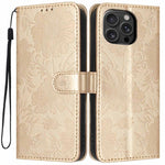 Sunflower Embossed Vegan Leather Phone Case with Small Black Rope, For iPhone 16e / 17e, For iPhone 17 Pro Max, For iPhone 17 Pro, For iPhone 17, For iPhone Air, For iPhone 16 Pro Max, For iPhone 16 Pro, For iPhone 16 Plus