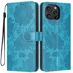 Sunflower Embossed Vegan Leather Phone Case with Small Black Rope, For iPhone 16e / 17e, For iPhone 17 Pro Max, For iPhone 17 Pro, For iPhone 17, For iPhone Air, For iPhone 16 Pro Max, For iPhone 16 Pro, For iPhone 16 Plus