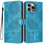 Sunflower Embossed Vegan Leather Phone Case with Small Black Rope, For iPhone 14, For iPhone 14 Pro, For iPhone 14 Pro Max, For iPhone 13 Pro Max, For iPhone 13 Pro, For iPhone 13, For iPhone 12 / 12 Pro, For iPhone 12 Pro Max