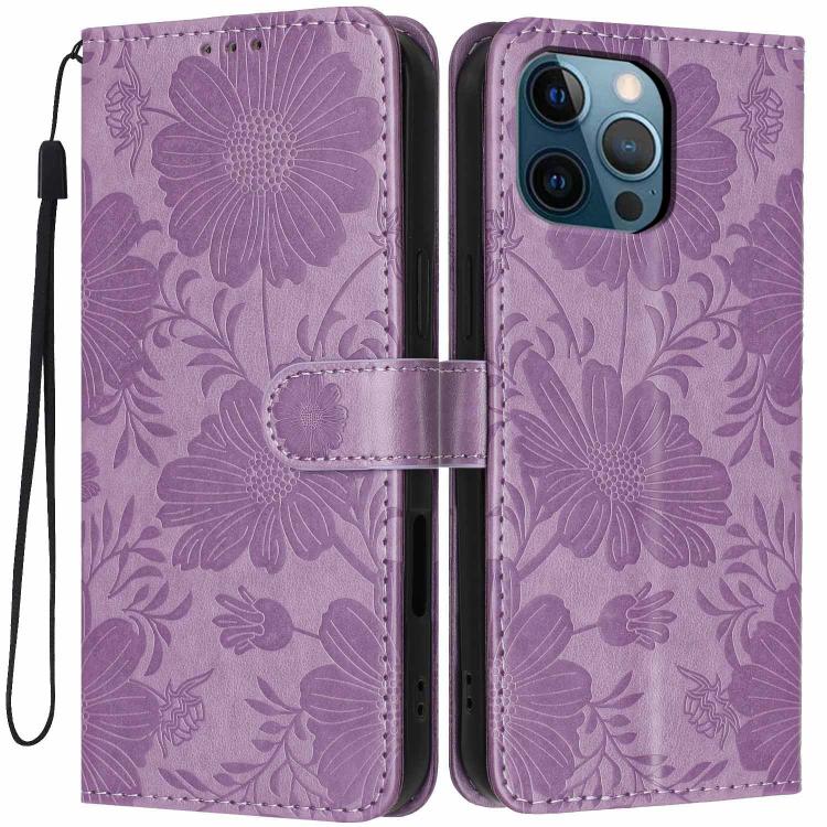 Sunflower Embossed Vegan Leather Phone Case with Small Black Rope, For iPhone 14 Pro Max, For iPhone 13 Pro Max, For iPhone 13 Pro, For iPhone 13, For iPhone 12 / 12 Pro, For iPhone 12 Pro Max, For iPhone 11 Pro Max, For iPhone 11