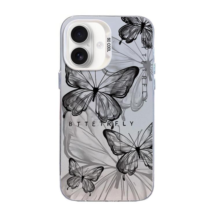 Butterfly Pattern Silver Plating PC Hybrid TPU Phone Case, For iPhone 17e / 16e, For iPhone 17 Pro Max, For iPhone 17 Pro, For iPhone 17, For iPhone Air, For iPhone 16 Pro Max