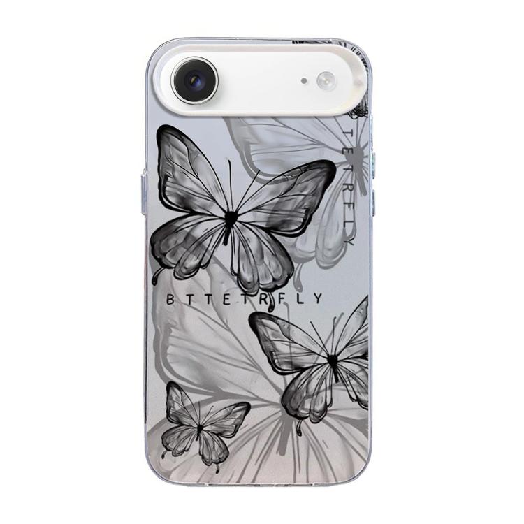 Butterfly Pattern Silver Plating PC Hybrid TPU Phone Case, For iPhone 17e / 16e, For iPhone 17 Pro Max, For iPhone 17 Pro, For iPhone 17, For iPhone Air, For iPhone 16 Pro Max