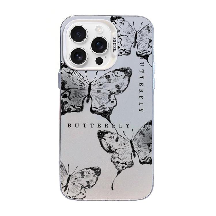 Butterfly Pattern Silver Plating PC Hybrid TPU Phone Case, For iPhone 17e / 16e, For iPhone 17 Pro Max, For iPhone 17 Pro, For iPhone 17, For iPhone Air, For iPhone 16 Pro Max