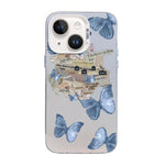 Butterfly Pattern Silver Plating PC Hybrid TPU Phone Case, For iPhone 15, For iPhone 14 Plus, For iPhone 14, For iPhone 14 Pro, For iPhone 14 Pro Max, For iPhone SE 2022 / SE 2020