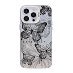 Butterfly Pattern Silver Plating PC Hybrid TPU Phone Case, For iPhone 15, For iPhone 14 Plus, For iPhone 14, For iPhone 14 Pro, For iPhone 14 Pro Max, For iPhone SE 2022 / SE 2020