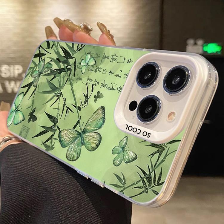 Butterfly Pattern Silver Plating PC Hybrid TPU Phone Case, For iPhone 12 mini, For iPhone 11 Pro Max, For iPhone 11, For iPhone 11 Pro, For iPhone XS / X, For iPhone XR