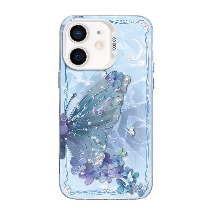 Butterfly Pattern Silver Plating PC Hybrid TPU Phone Case, For iPhone 12 mini, For iPhone 11 Pro Max, For iPhone 11, For iPhone 11 Pro, For iPhone XS / X, For iPhone XR