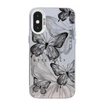 Butterfly Pattern Silver Plating PC Hybrid TPU Phone Case, For iPhone 12 mini, For iPhone 11 Pro Max, For iPhone 11, For iPhone 11 Pro, For iPhone XS / X, For iPhone XR