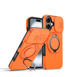 Camera Sliding Shield Magnetic Rotation Holder Phone Case, For iPhone 17 Pro Max, For iPhone 17 Pro, For iPhone 17, For iPhone Air, For iPhone 16 Pro Max, For iPhone 16 Pro