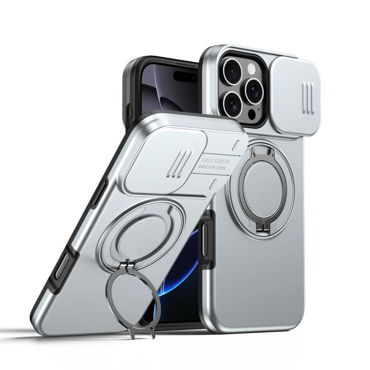 Camera Sliding Shield Magnetic Rotation Holder Phone Case, For iPhone 17 Pro Max, For iPhone 17 Pro, For iPhone 17, For iPhone Air, For iPhone 16 Pro Max, For iPhone 16 Pro