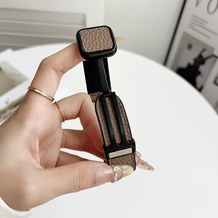xDfind Litchi Texture Vegan Leather Magnetic Buckle Watch Band, For Apple Watch 42 / 44 / 45 / 46 / 49mm, For Apple Watch 38 / 40 / 41 / S11 42mm