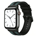 xDfind Flame Hybrid Nylon Braid Silicone Watch Band, For Apple Watch 42 / 44 / 45 / 46 / 49mm, For Apple Watch 38 / 40 / 41 / S11 42mm