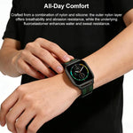 xDfind Flame Hybrid Nylon Braid Silicone Watch Band, For Apple Watch 42 / 44 / 45 / 46 / 49mm, For Apple Watch 38 / 40 / 41 / S11 42mm