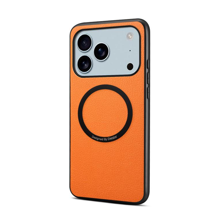 Denior A08 PU Vegan Leather Calfskin Texture Magnetic Phone Case, For iPhone 17 Pro Max, For iPhone 17 Pro, For iPhone 17, For iPhone Air