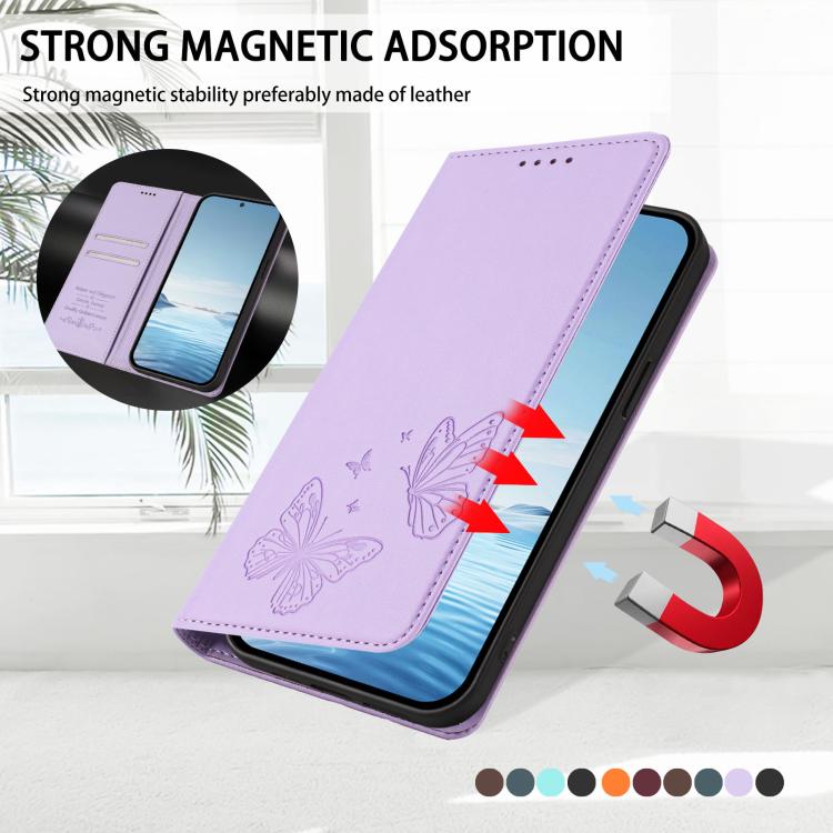Strong Magnetic Dual Butterfly RFID Vegan Leather Phone Case, For iPhone Air, For iPhone 16 Pro Max, For iPhone 16 Pro, For iPhone 16 Plus