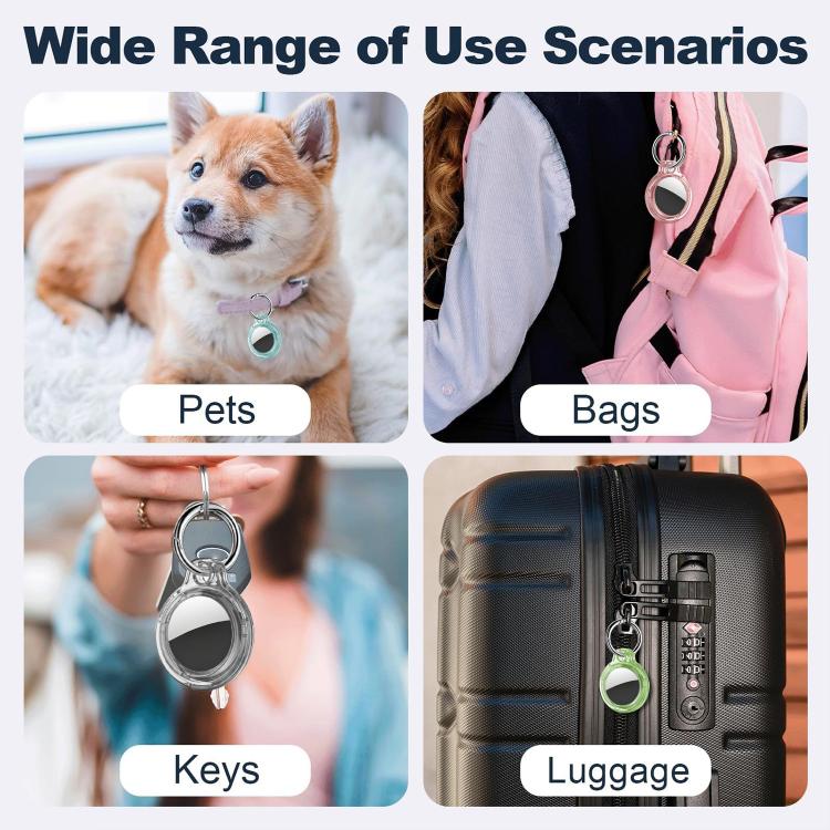 XDcase Translucent Hard PC Protective Case with Key Ring, 1PC (Transparent Black), 1PC (Transparent), 1PC (Transparent Red), 1PC (Transparent Blue), 1PC (Transparent Pink), 1PC (Transparent Green)