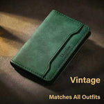 Denior V08+1 Retro Vegan Leather Texture Magnetic Wallet Card Holder Bag