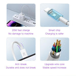 TOTU GTZB01-PD Series 27W Type-C to 8 Pin Data Cable Set, Length: 0.5m + 1m + 2m