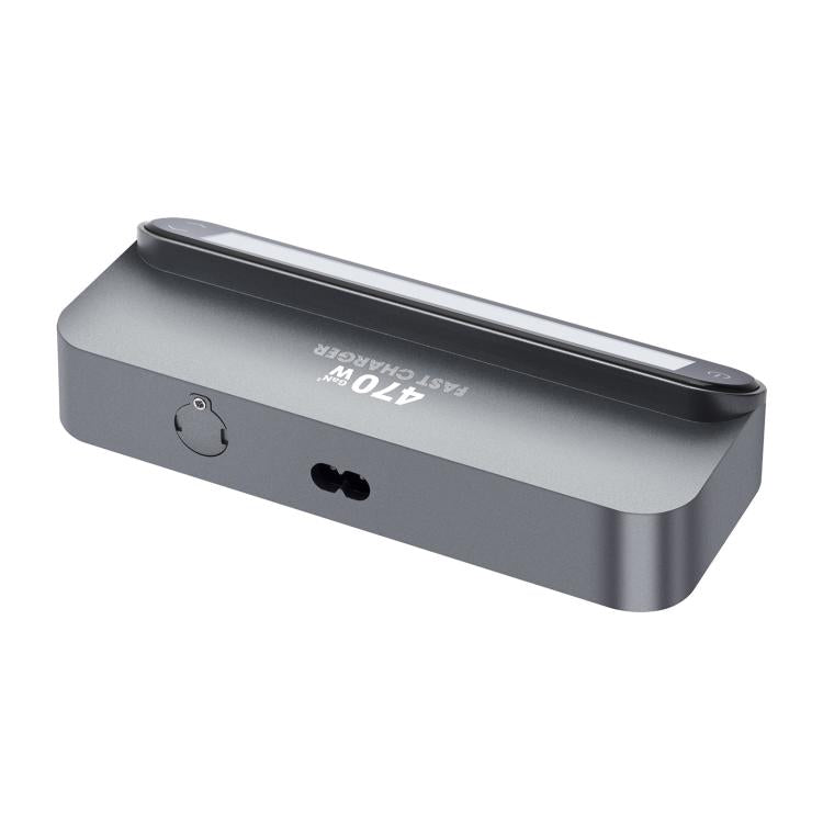 YMX-LCD470W 470W 3xType-C and 2xUSB GaN Smart Digital Display Multi-Function Charger with Type-C Retractable Cable, AU Plug, EU Plug, UK Plug, US Plug