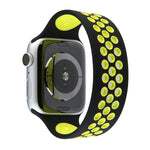 Elastic Silicone Watchband For Apple Watch Series 6 & SE & 5 & 4 40mm / 3 & 2 & 1 38mm, 135mm (Black Yellow), 135mm (Black Grey), 150mm (Red Black)