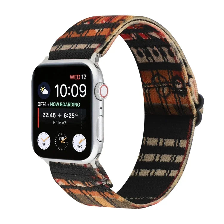 Ethnic Style Buckle Watchband For Apple Watch Series 6 & SE & 5 & 4 44mm / 3 & 2 & 1 42mm, For Apple Watch Series 7 45mm / 6 & SE & 5 & 4 44mm / 3 & 2 & 1 42mm, For Apple Watch Ultra 49mm / Series 8&7 45mm / SE 2&6&SE&5&4 44mm / 3&2&1 42mm