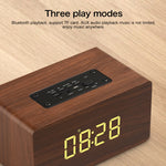 W5C Subwoofer Wooden Clock Bluetooth Speaker, Support TF Card & 3.5mm AUX, Brown Wood, Yellow Wood