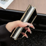 Litchi Texture Electroplated Rotating Bracket Magnetic Phone Case, For iPhone Duo