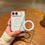 Contrast Color Gradient Transparent MagSafe Phone Case, For iPhone Duo